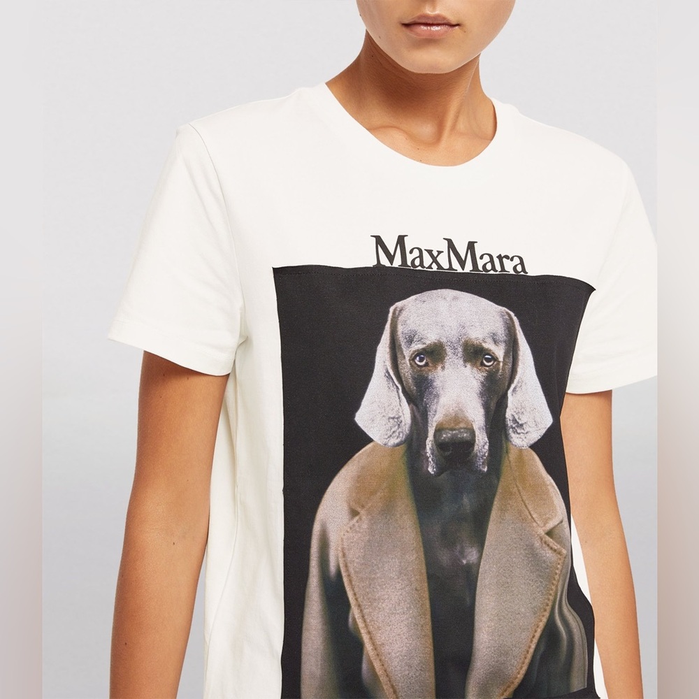 Max Mara White Cotton Dog “Dogstar” Tee